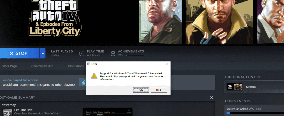 got this while trying to launch gtaiv even though im on windows 10 pro