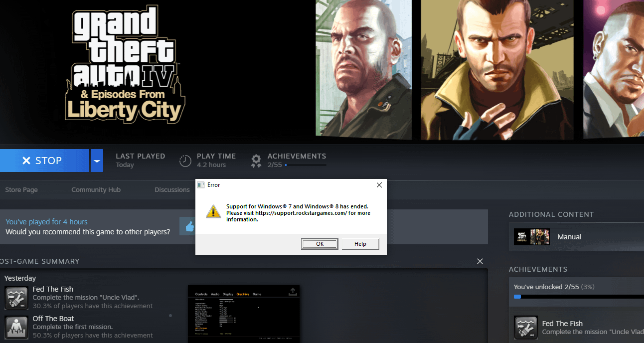 got this while trying to launch gtaiv even though im on windows 10 pro
