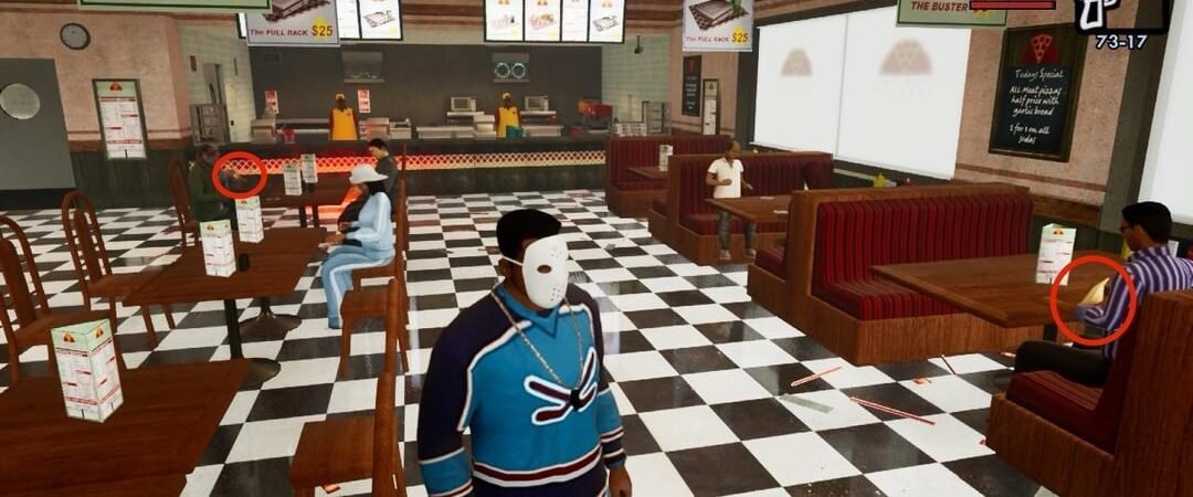 The “Synchronized Eating” NPCs in Pizza Stack