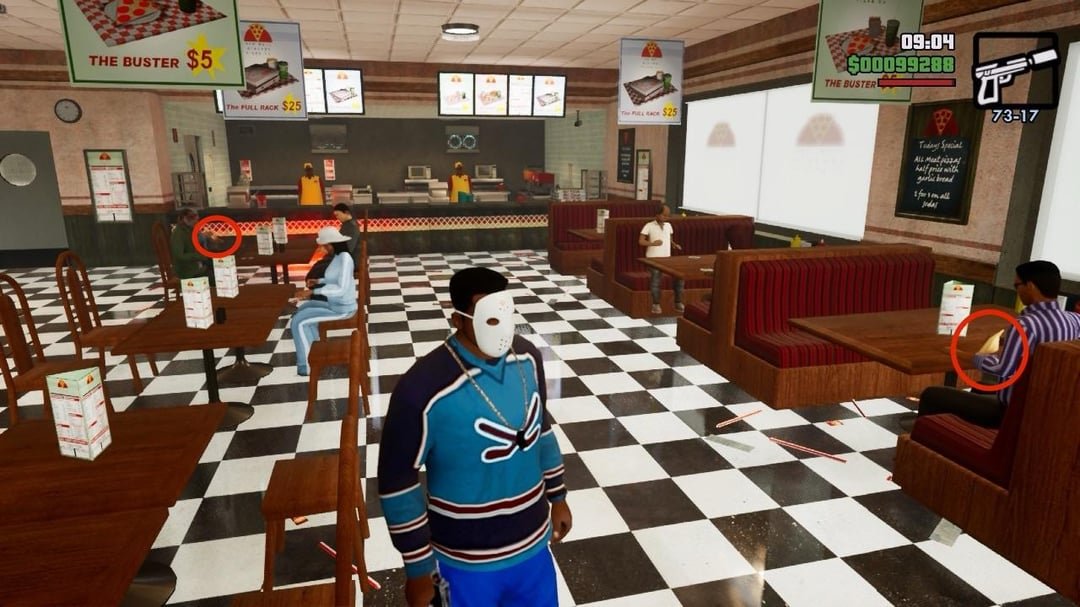 The “Synchronized Eating” NPCs in Pizza Stack