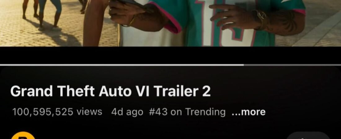 GTA 6 Trailer 2 has smashed 100 million views in just 4 days on YouTube