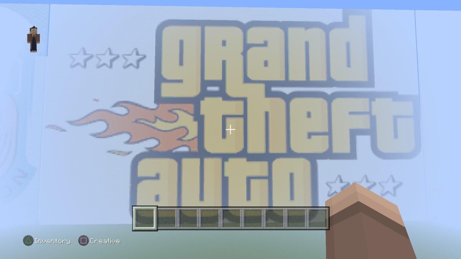 Built the original GTA logo in Minecraft