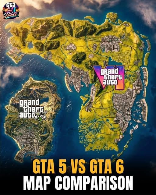 Gta 5 vs Gta 6 Map comparison