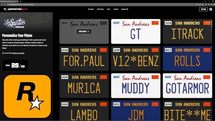 Story Mode Licence Plates